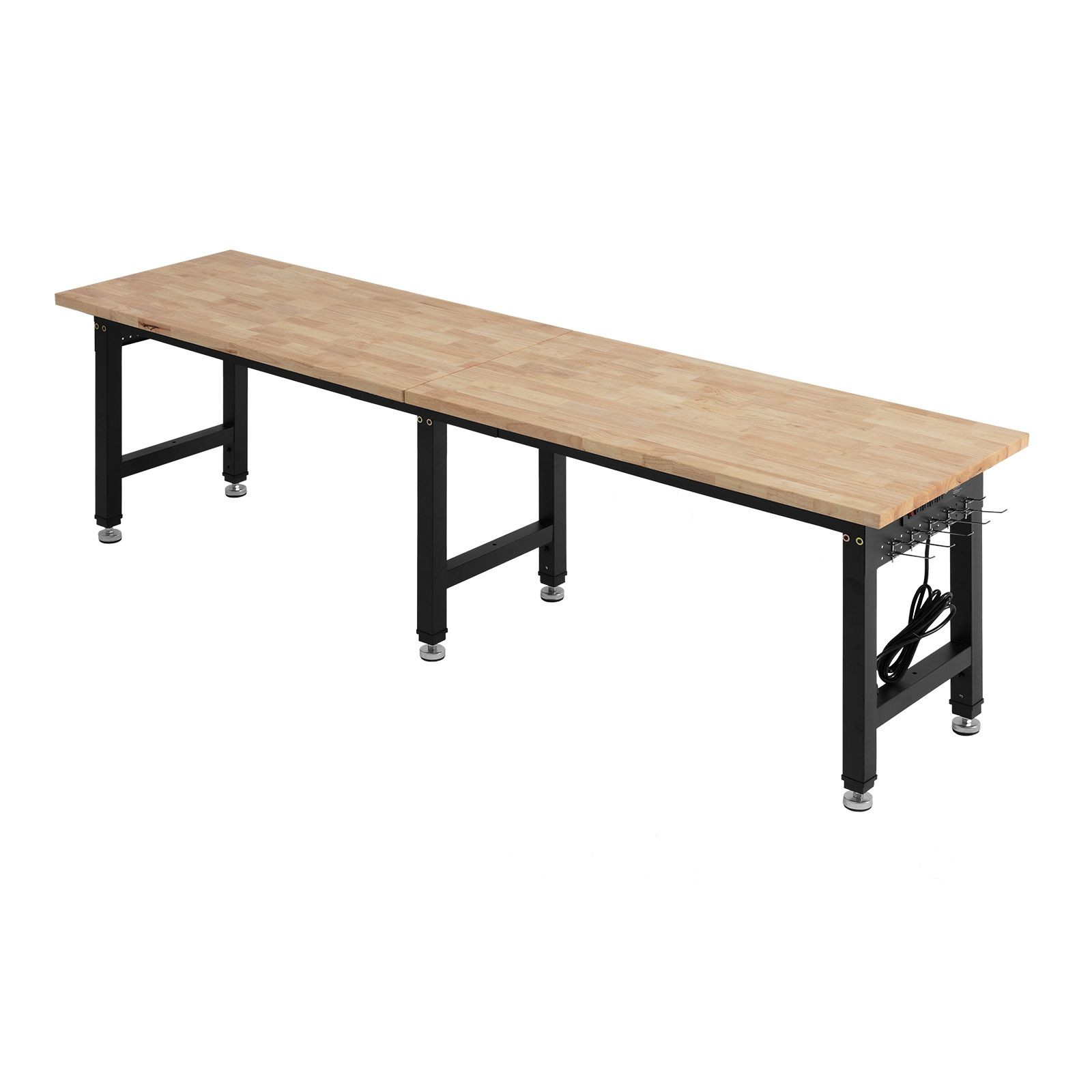 Adjustable Workbench, 5000 lbs Capacity, 96 x 24 Inch Oak Wood Top Workstation