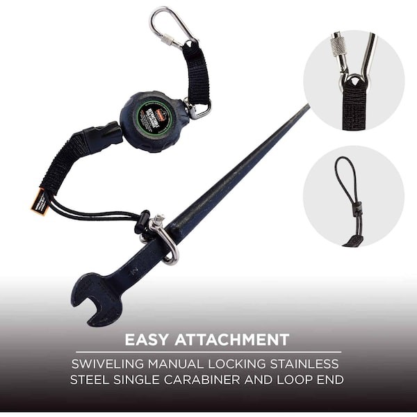 Ergodyne 3001 Retractable Tool Lanyard, 2 Lb