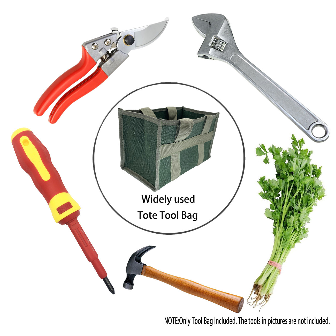 Multi-Purpose Open Tote Tool Bag large space Portable Heavy Duty 11.42×6.3×6.7in