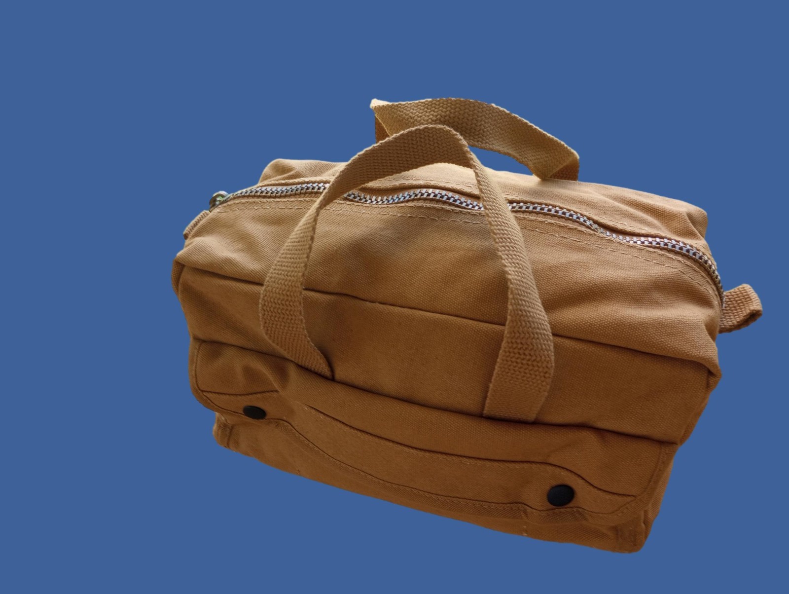 MILITARY STYLE MECHANICS HARD BOTTOM TOOL BAG BRASS ZIPPER HEAVY DUTY COYOTE BRN