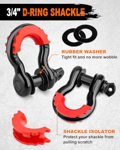 Heavy Duty Tow Strap Recovery Kit – 3″ x 20ft(35,000lbs) Tree Saver Winch