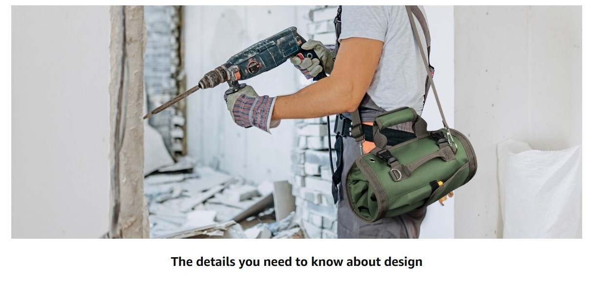 Tool Bag Roll Up,UUP Heavy Duty Rolled Empty Tool Storage Organization,Dad Gifts