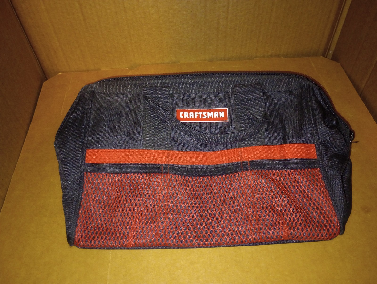 Craftsman 13″ Large Mouth Tool Bag – Black/Red
