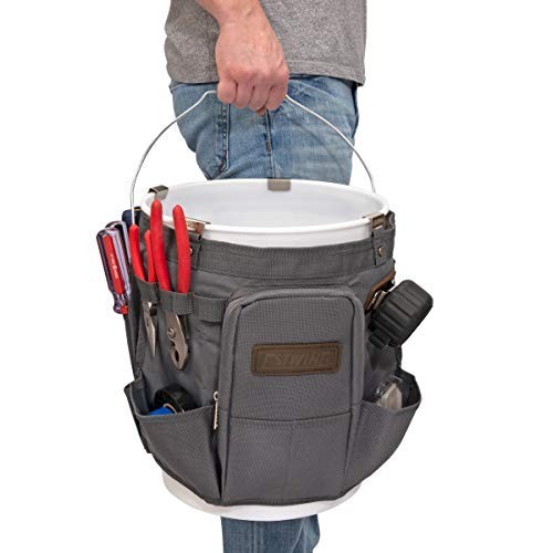 28-Compartment Tool Organizer Bag – 5-Gallon Bucket, Heavy-Duty, Durable Polyest