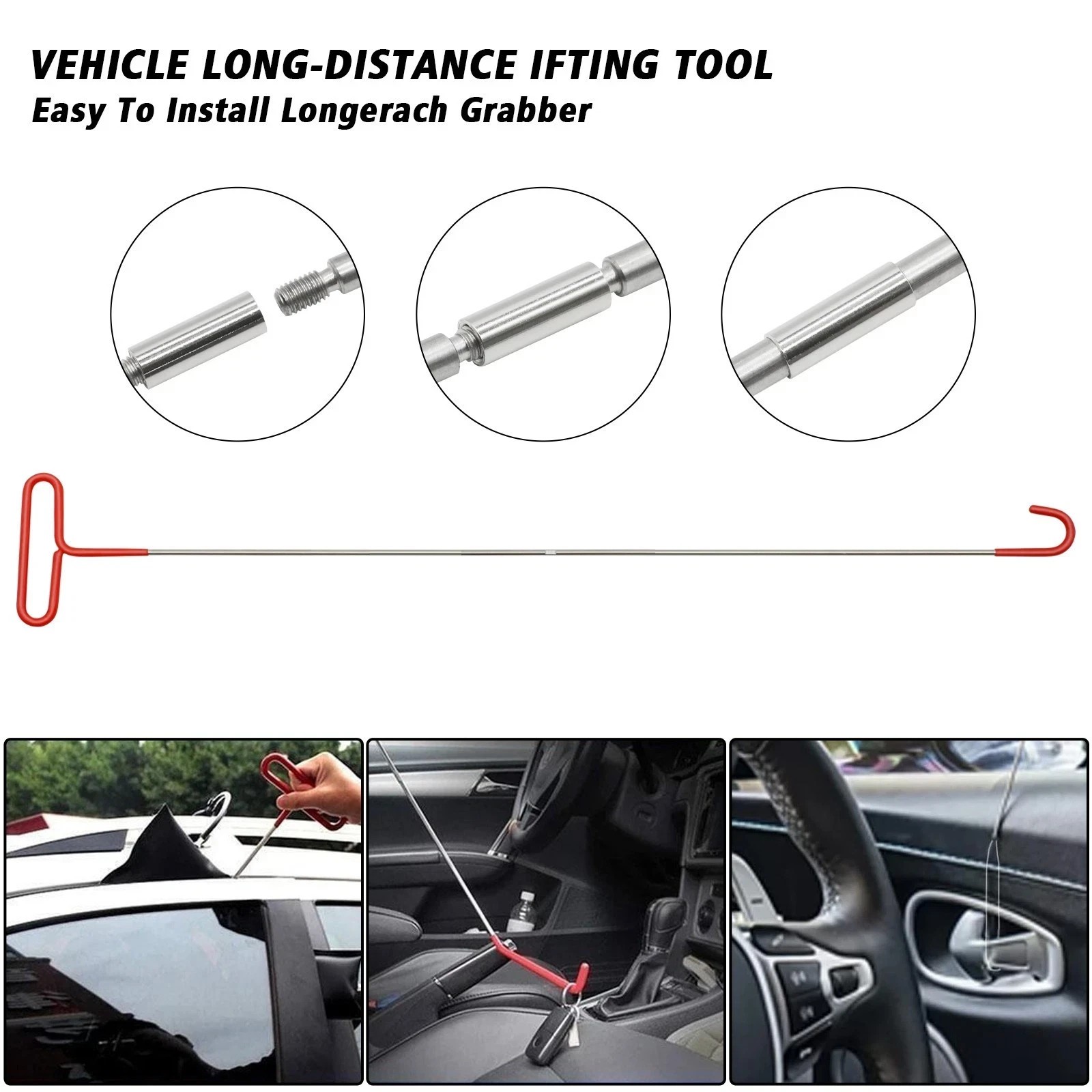 Emergency Car Tool Kit With Long Reach Grabber And Pump 22 Pieces Set