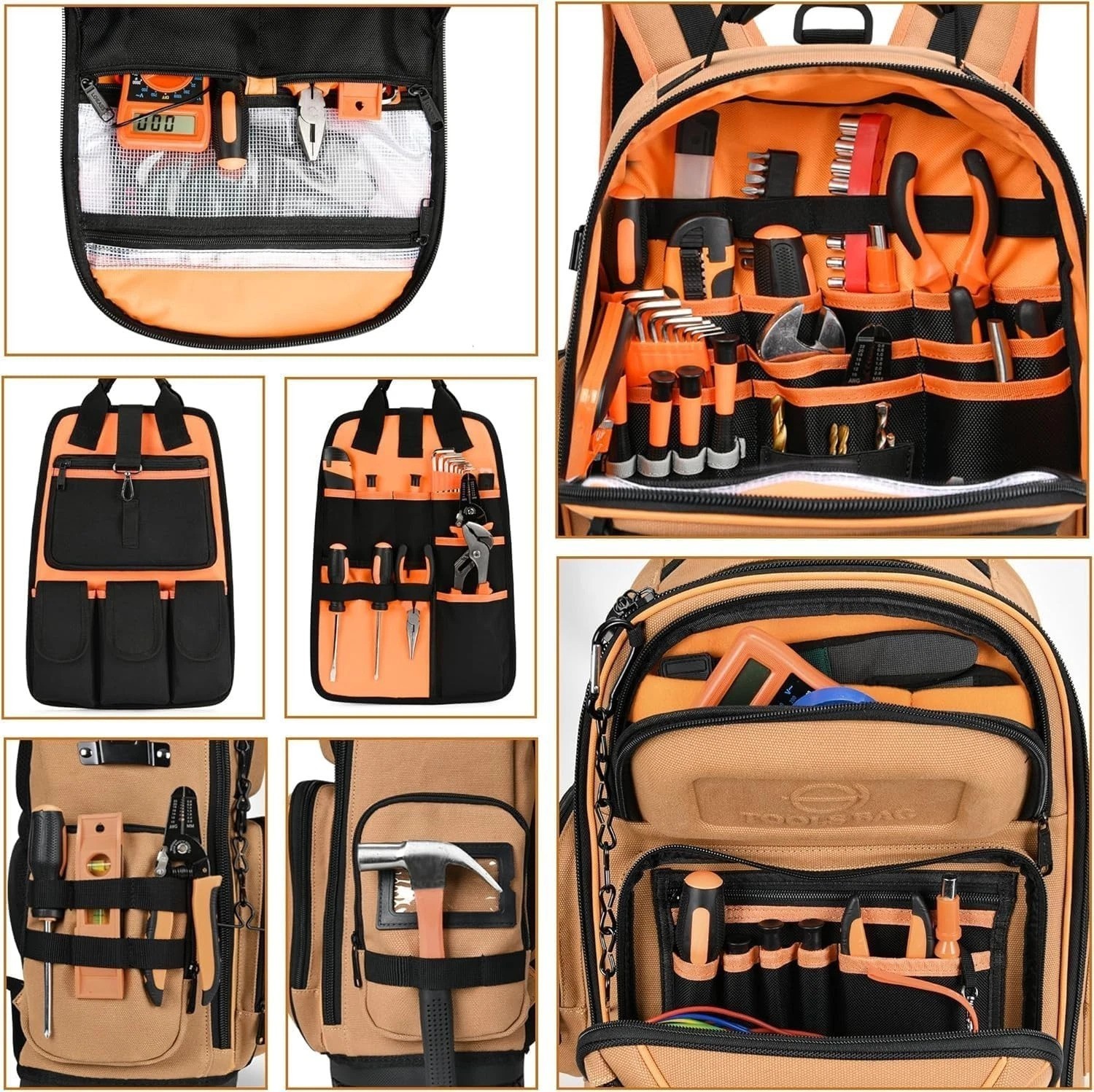Ultimate 75 Pocket HVAC Tool Carrier with Molded Base & Adjustable Straps
