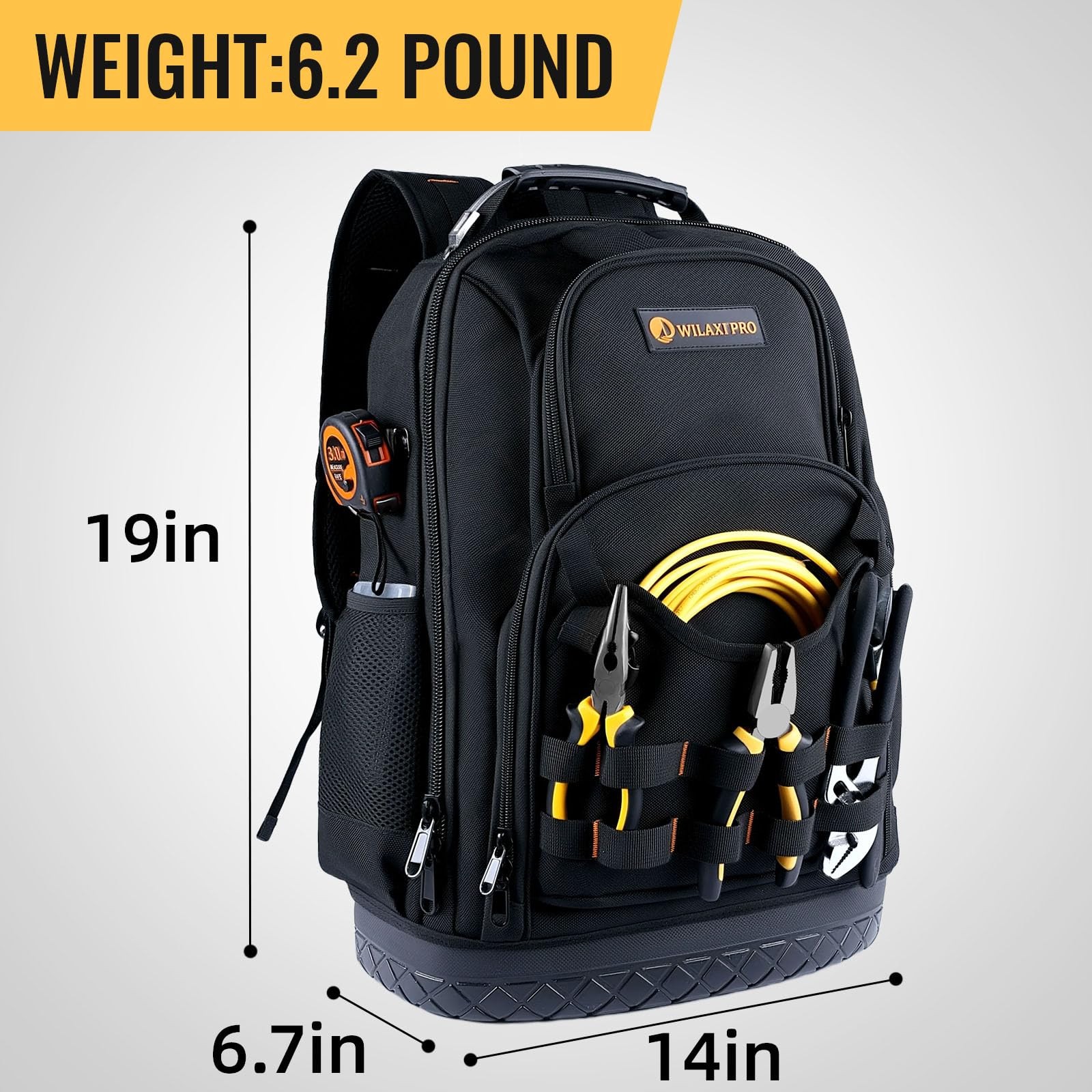 Tool Backpack Heavy Duty, Tool Bag Backpack for Men Waterproof Oxford Fabric …