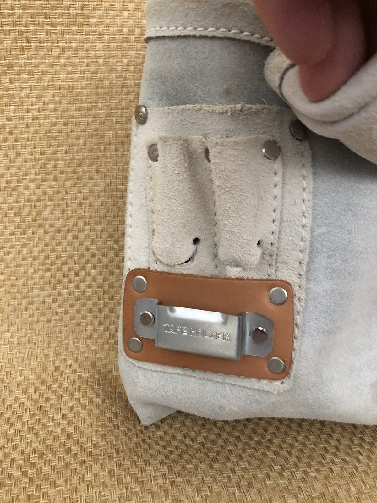 Custom Leather Craft CLC Electrician Tool Pouch Belt White Gray Suede USA 17933X