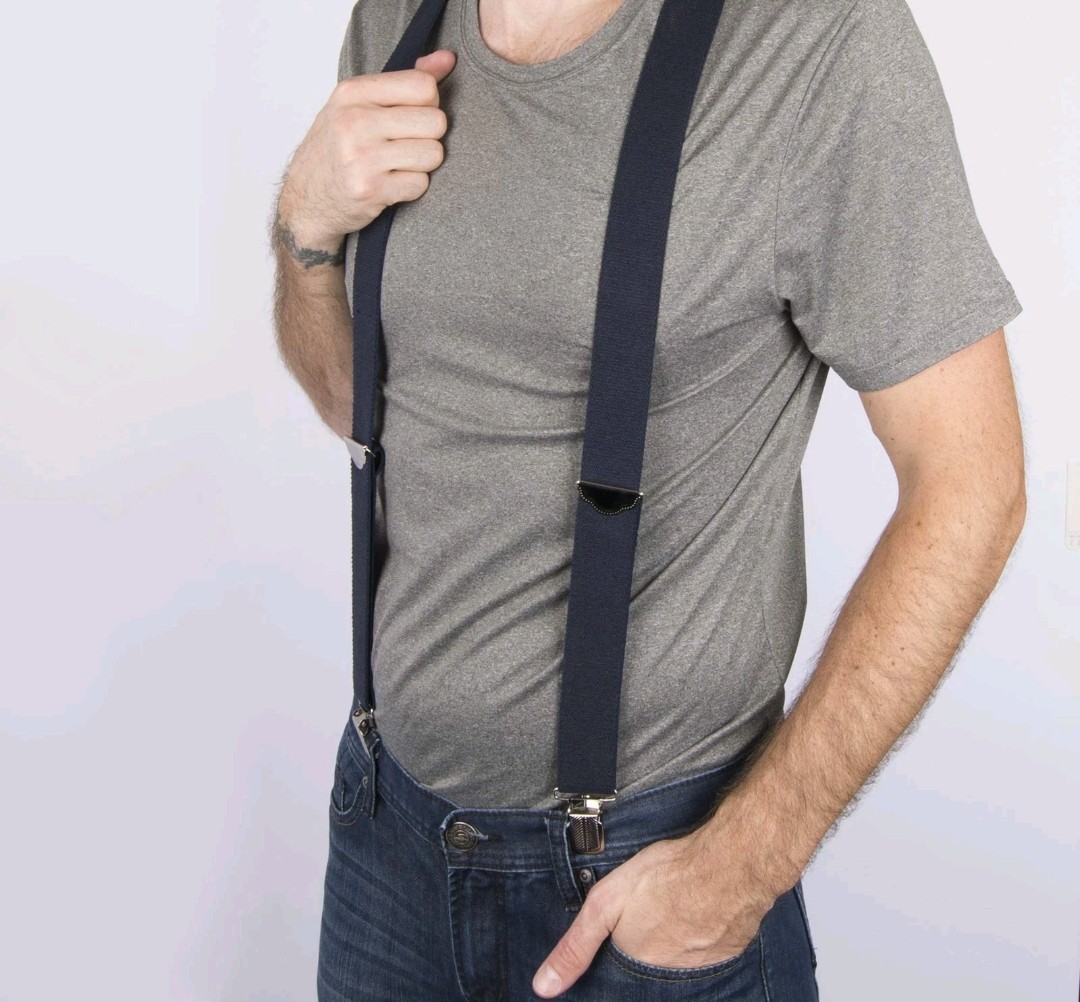 Dickies Men’s 1-1/4 Solid Straight Clip Suspender, Navy, One Size, Navy