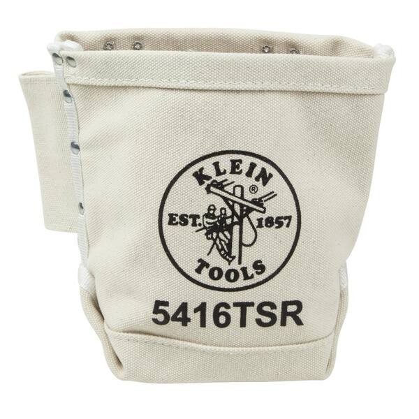 Klein Tools 9 in. Canvas Bull-Pin and Bolt Tool Bag w/ Drain Holes, Loops & Pins