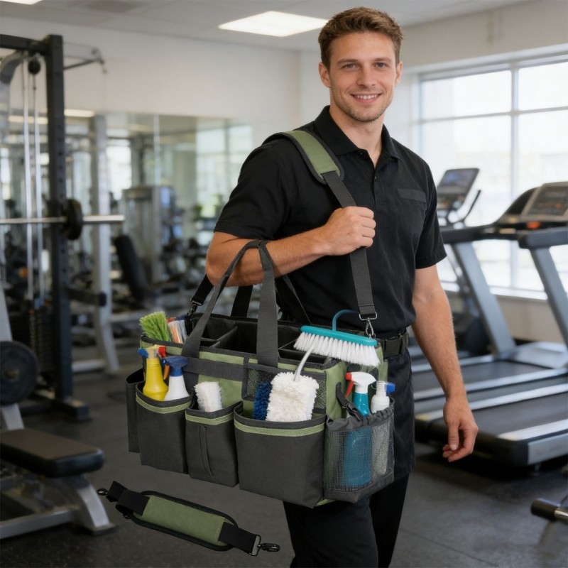 Wearable Cleaning Storage Box With Handle And Shoulder belt For Home Travel