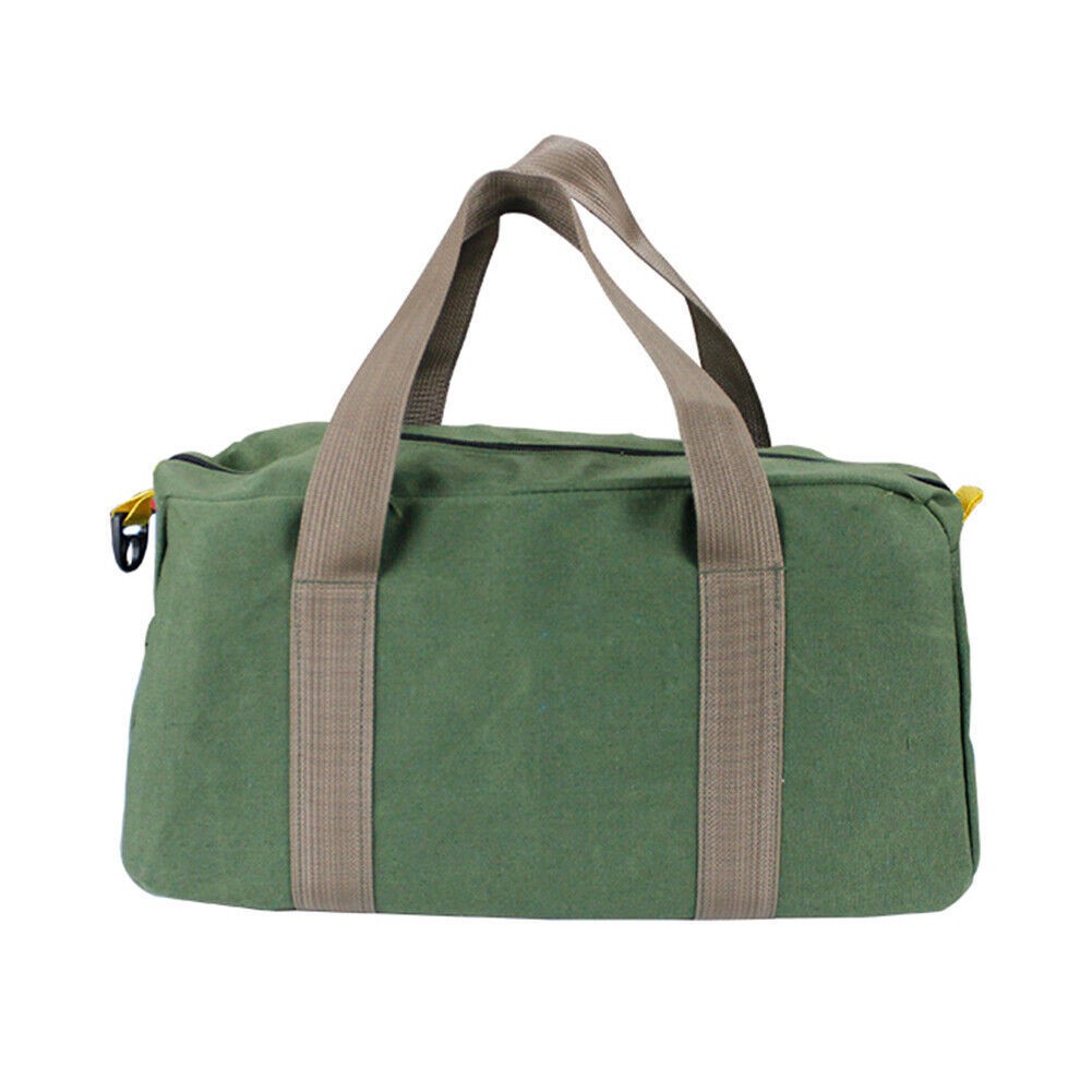 16” HEAVY DUTY GREEN MILITARY STYLE MECHANICS HARD BOTTOM TOOL BAG ZIPPER