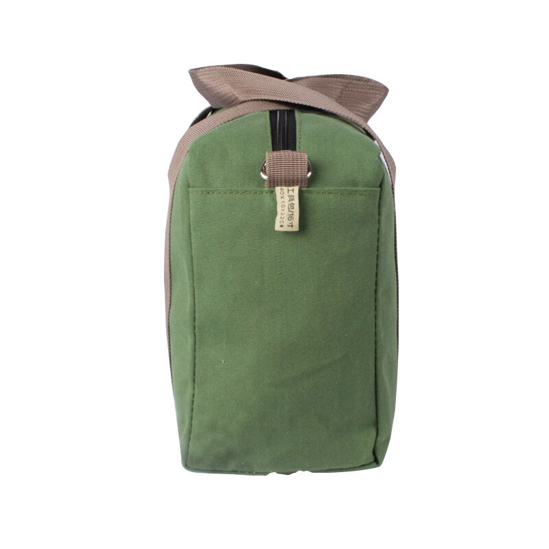 Large Capacity Canvas Tools Bag Heavy Duty Wide Mouth Tool Storage Shoulder Bag.