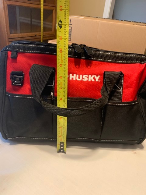 Husky 9″ x10″ x 17″ – Heavy Duty Canvas Tool Organizer Bag – In Mint Condition