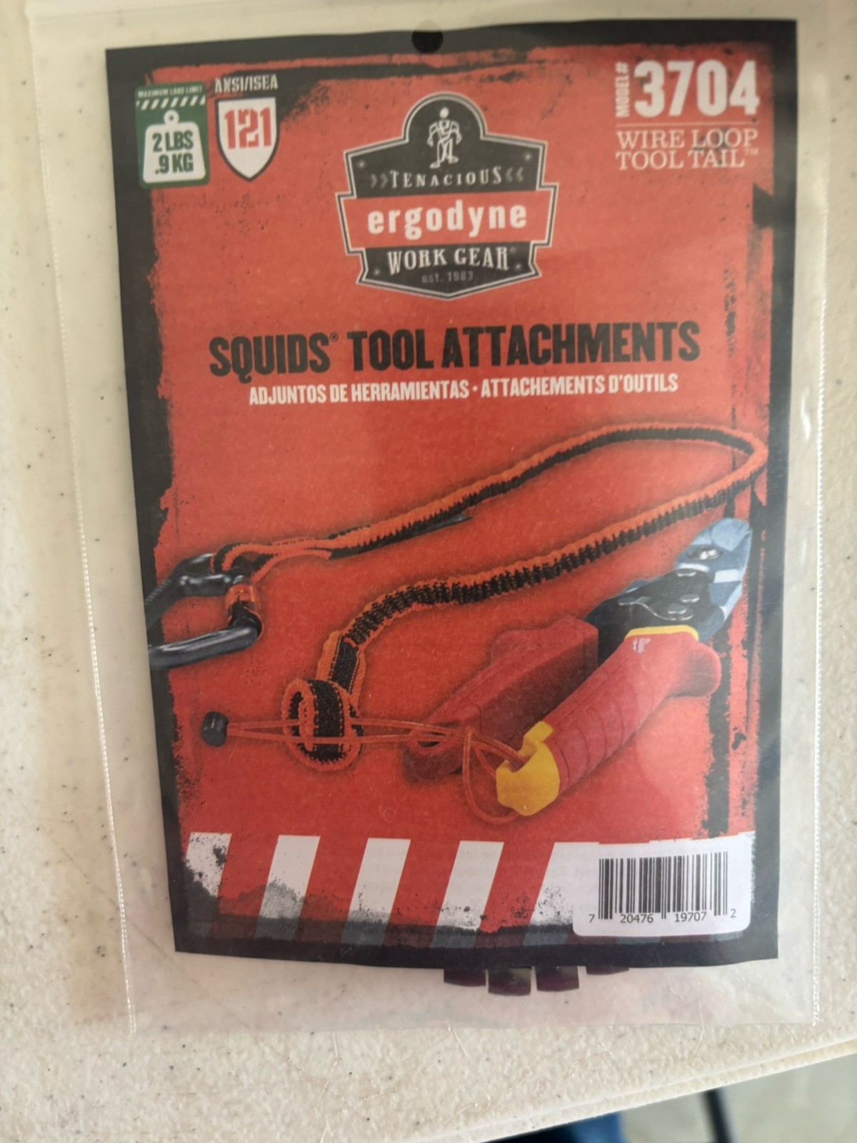 Ergodyne Squids 3704 Wire Loop Tool Tail Attachment 2 lb Wire Orange/Black