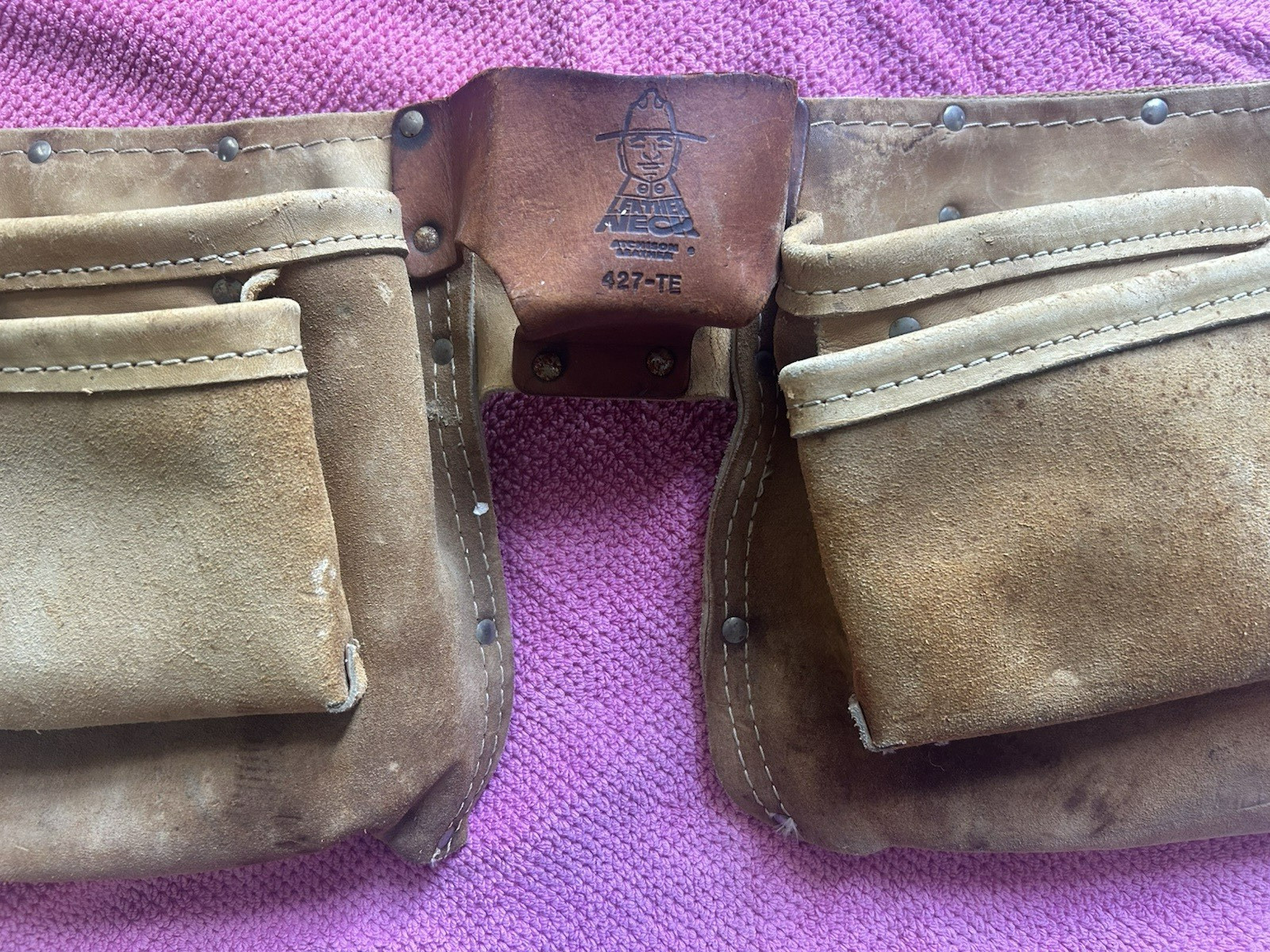 Vintage Atchison Leather – Leather Neck 427-TE multi pouch Tool Belt – USA Made!