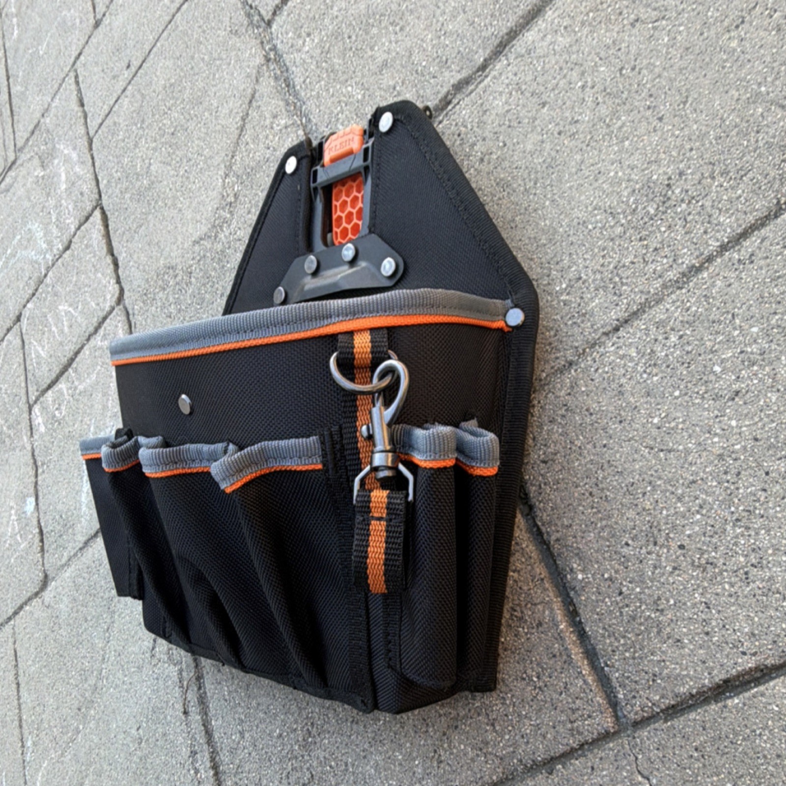 Klein Tools MODbox Adjustable Fabric Tool Pouch Black Orange Gray Medium