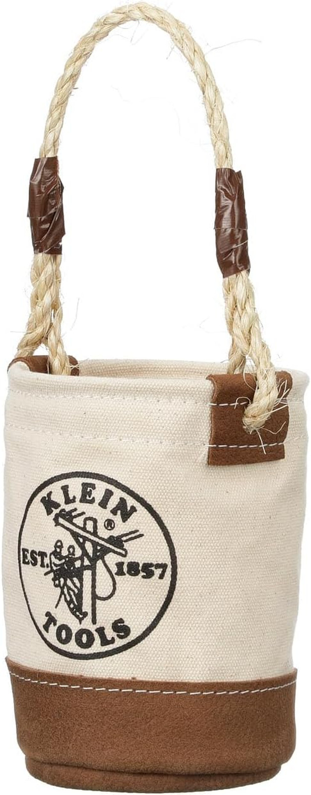 Sturdy Canvas Bucket Set with Leather Base – 12″ & 4.5″ Sizes