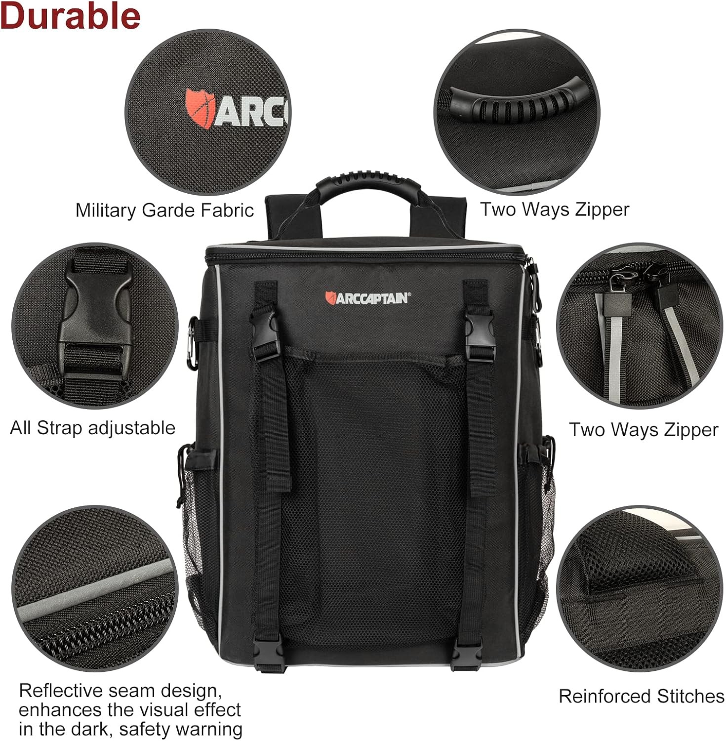 ARCCAPTAIN Welding Tools Backpack Large Capacity Tactical Welding Tool Bag Black