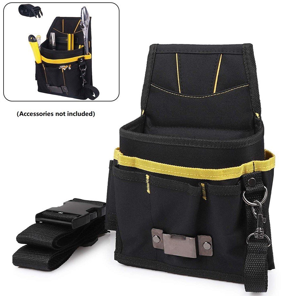 Brand New Tool Bag With Pockets Belt Tool Black Holder 600D Oxford Fabric