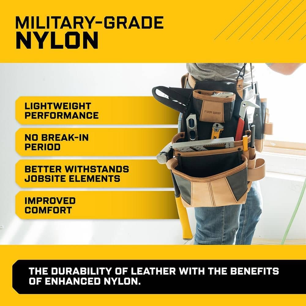 FIRM GRIP Build-A-Rig Hybrid Leather/Nylon Framer Tool Pouch