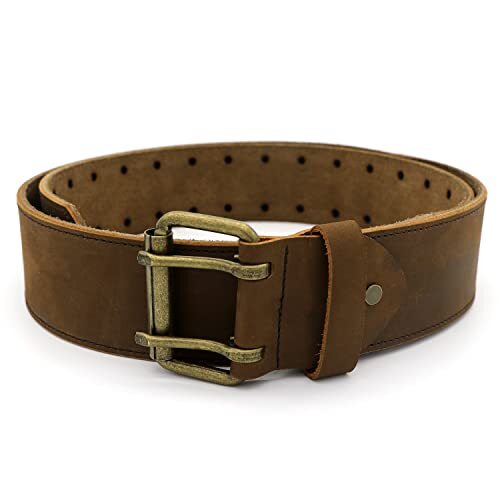 Tourbon Leather Workshop Tool Work Belt 2” Wide With Double Prong Tongue Roller