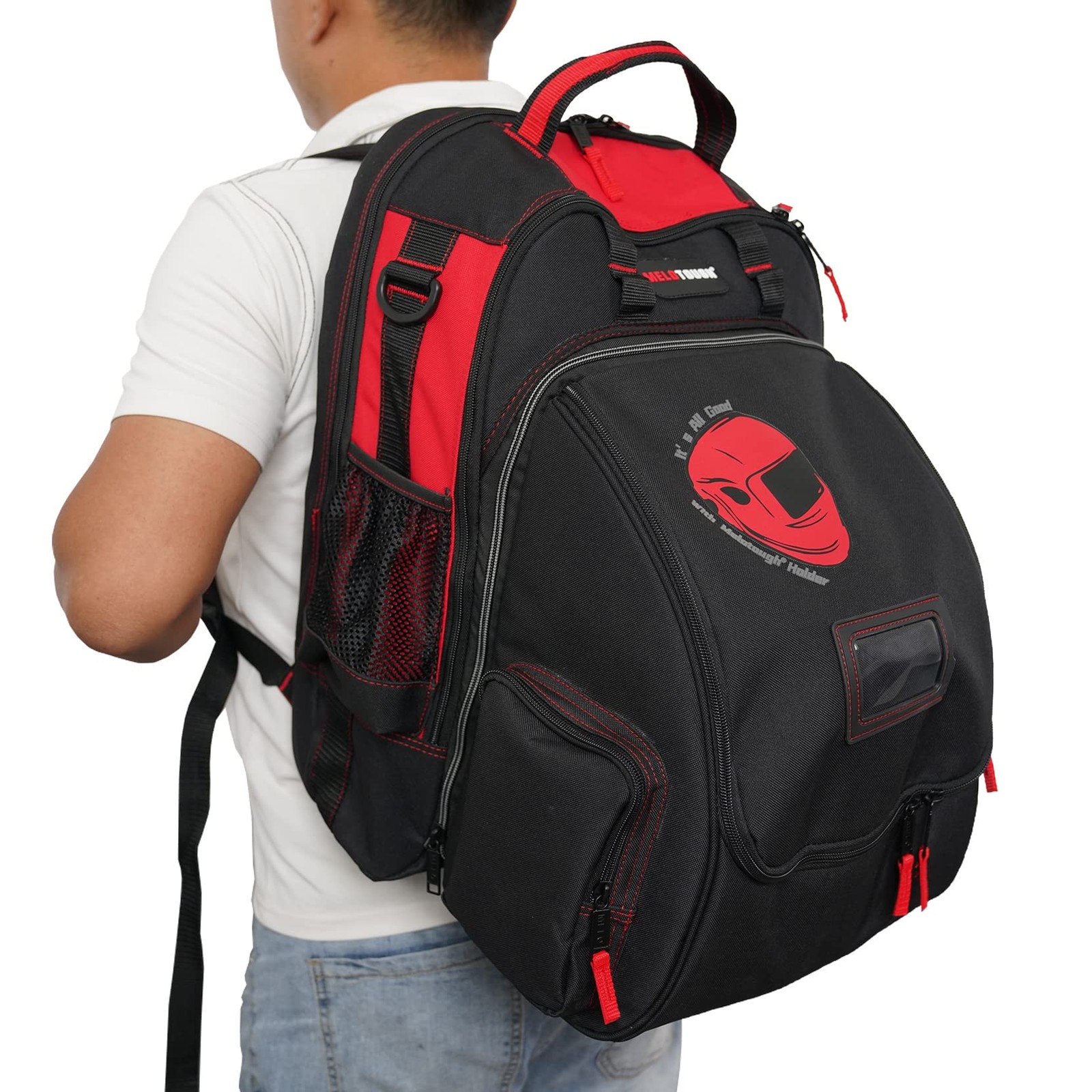Melotough Welding Tool Backpack Extreme Gear Pack Large Capacity Helmet Holder
