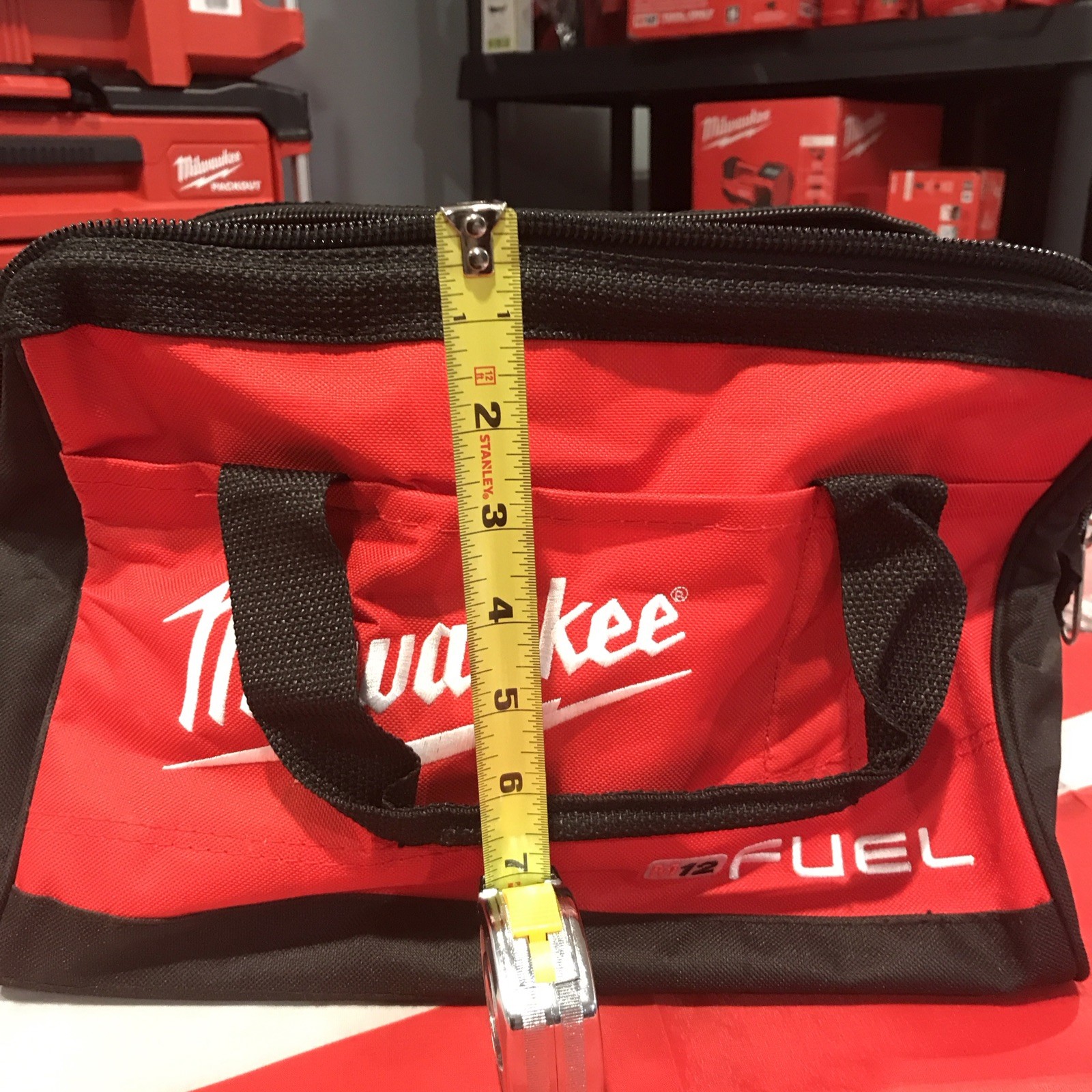 Milwaukee M12 FUEL Medium Tool Bag 13L x 9.5W x 9” Tall. Zippered with Handles