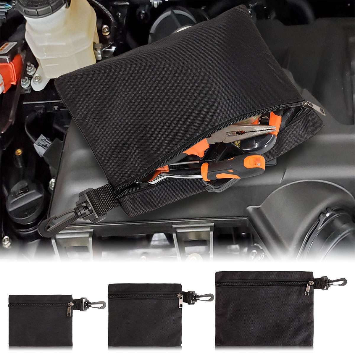 Waterproof Canvas Tool Pouch Bag Zipper Multipurpose Pouch Heavy Duty Organizer