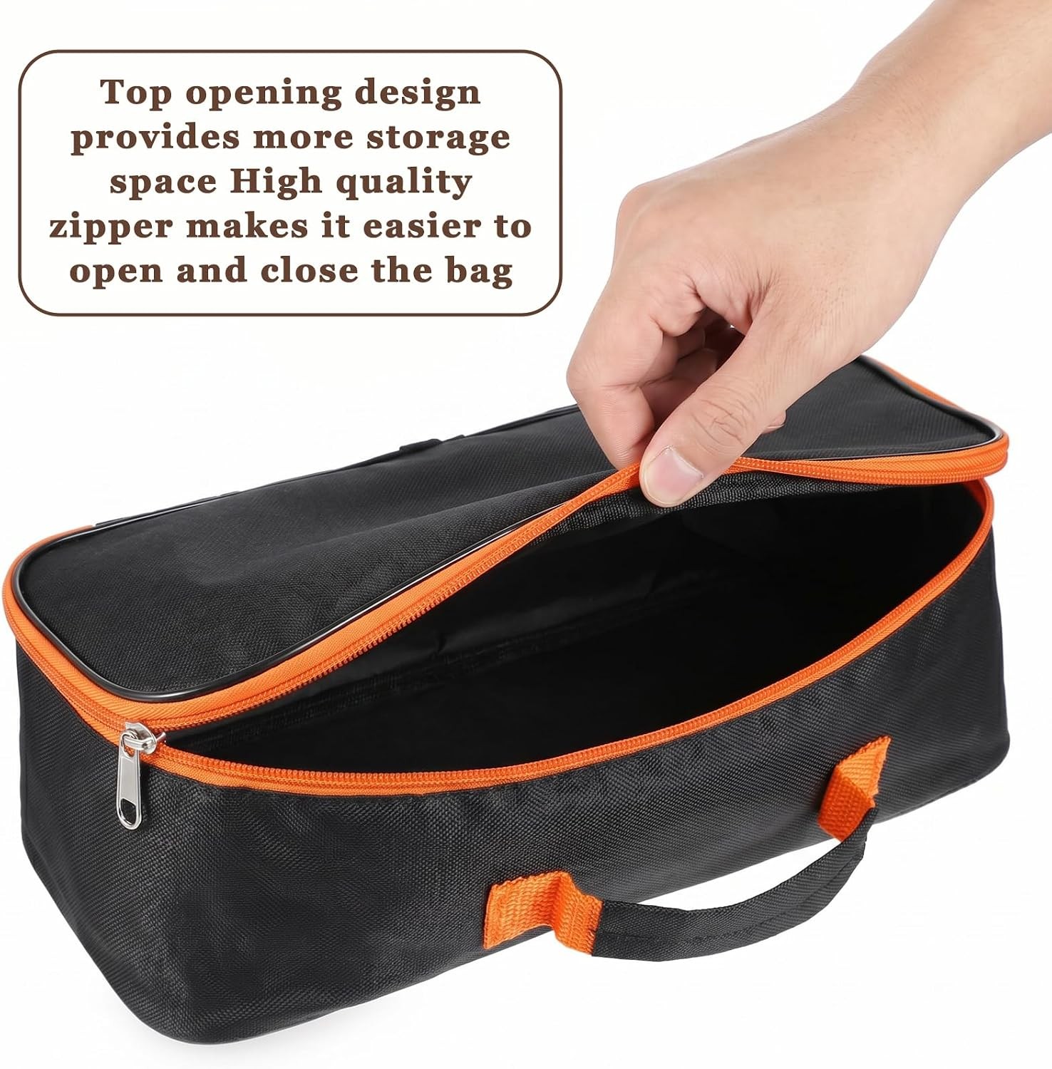 12 Inch Waterproof Small Tool Bag Portable Oxford Storage Zipper Pouch Black