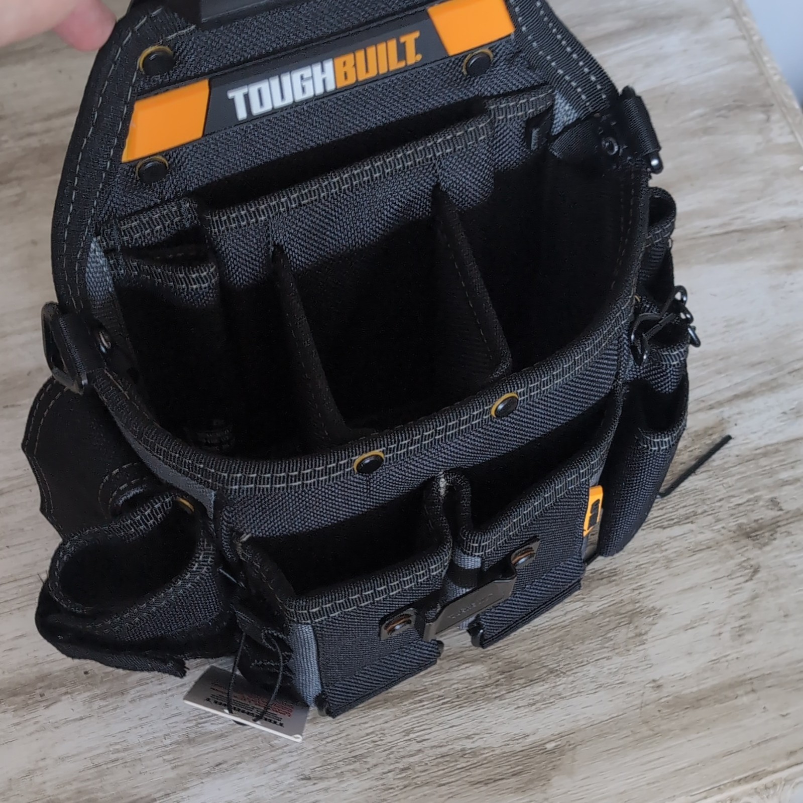 TOUGHBUILT M Tool Tote Size M w/ ClipTech Pouch & 3pc ClipTech Hubs Black/Orange