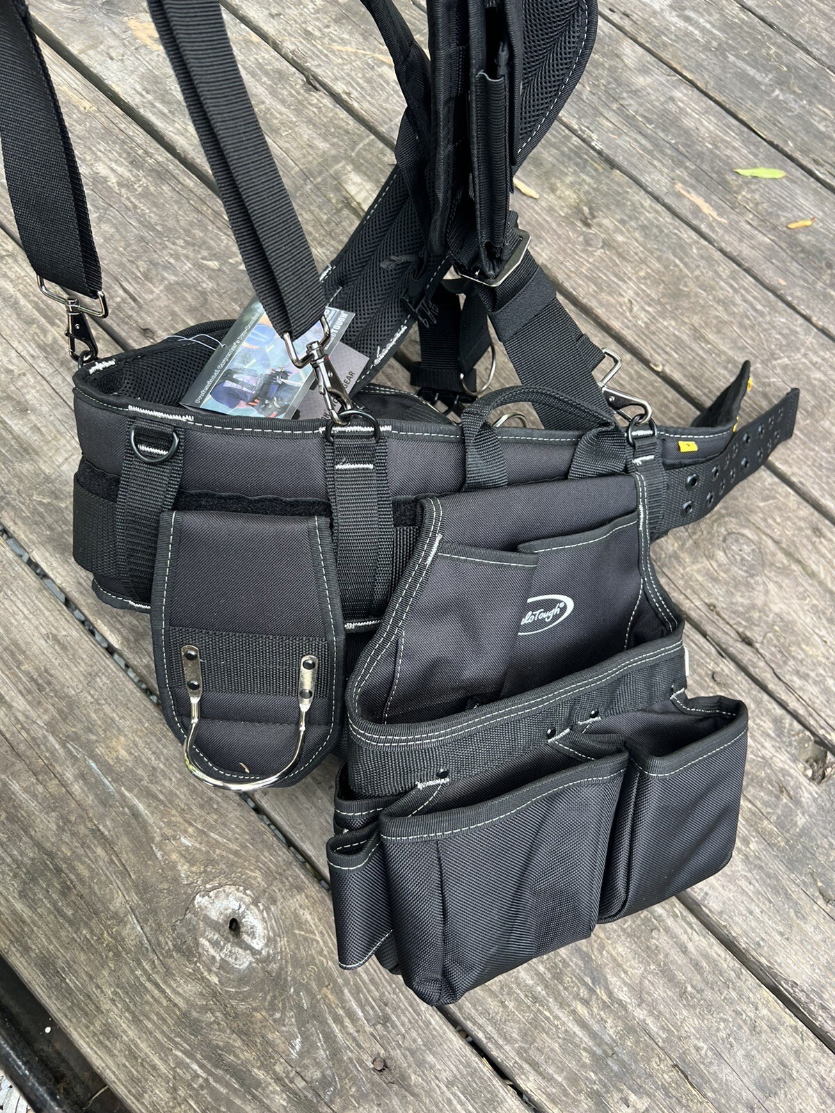 MELOTOUGH 28-Pocket Pro Framer’s rig Combo Apron Tool Belt and Heavy Duty Black