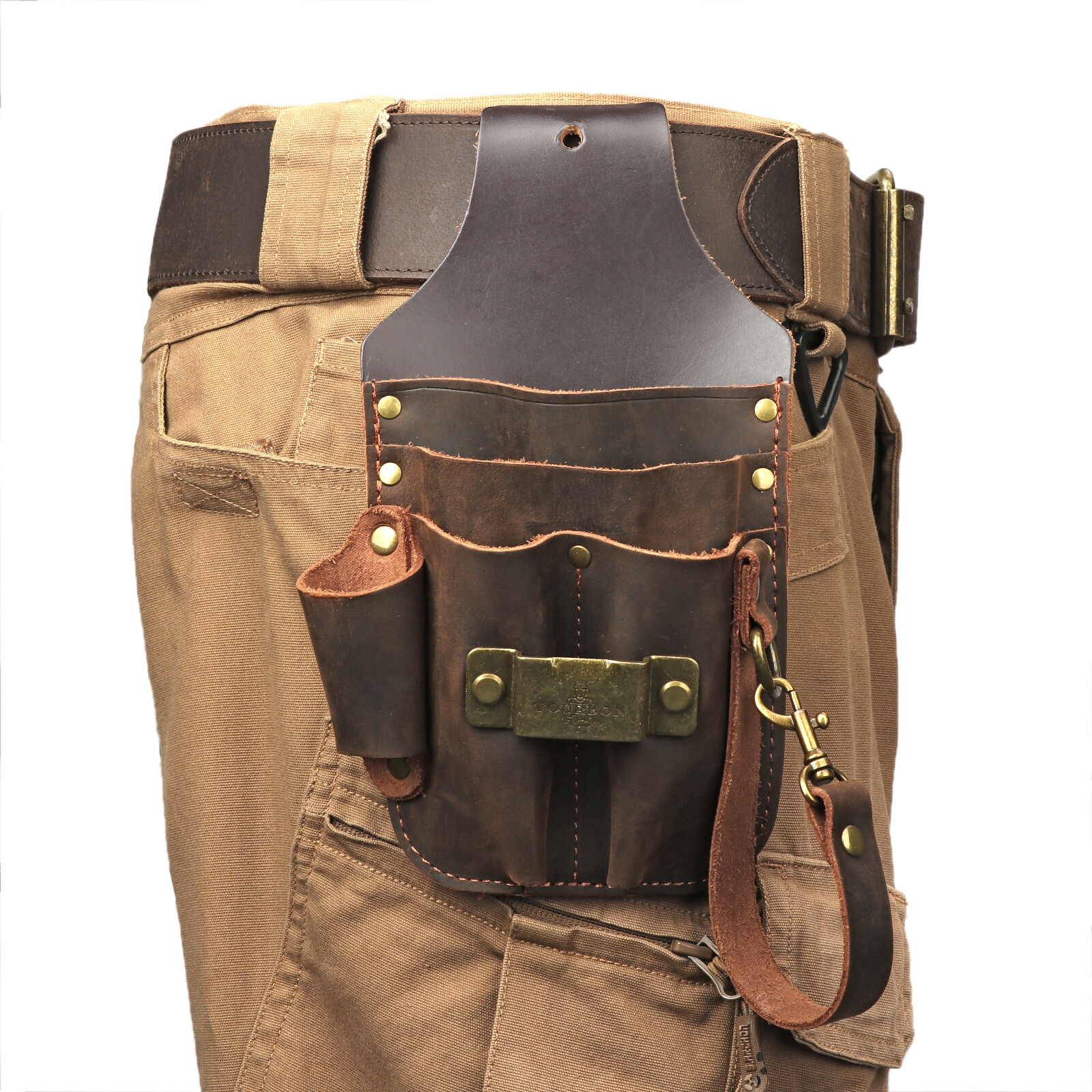 Tourbon Leather Tool Holster Electric Tape Thong Tunnel Pouch 5 in 1 Belt Holder