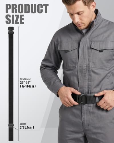 Web Work Tool Belt for Men with Heavy Duty Quick Release Buckle, 2 Inch Wide Adj