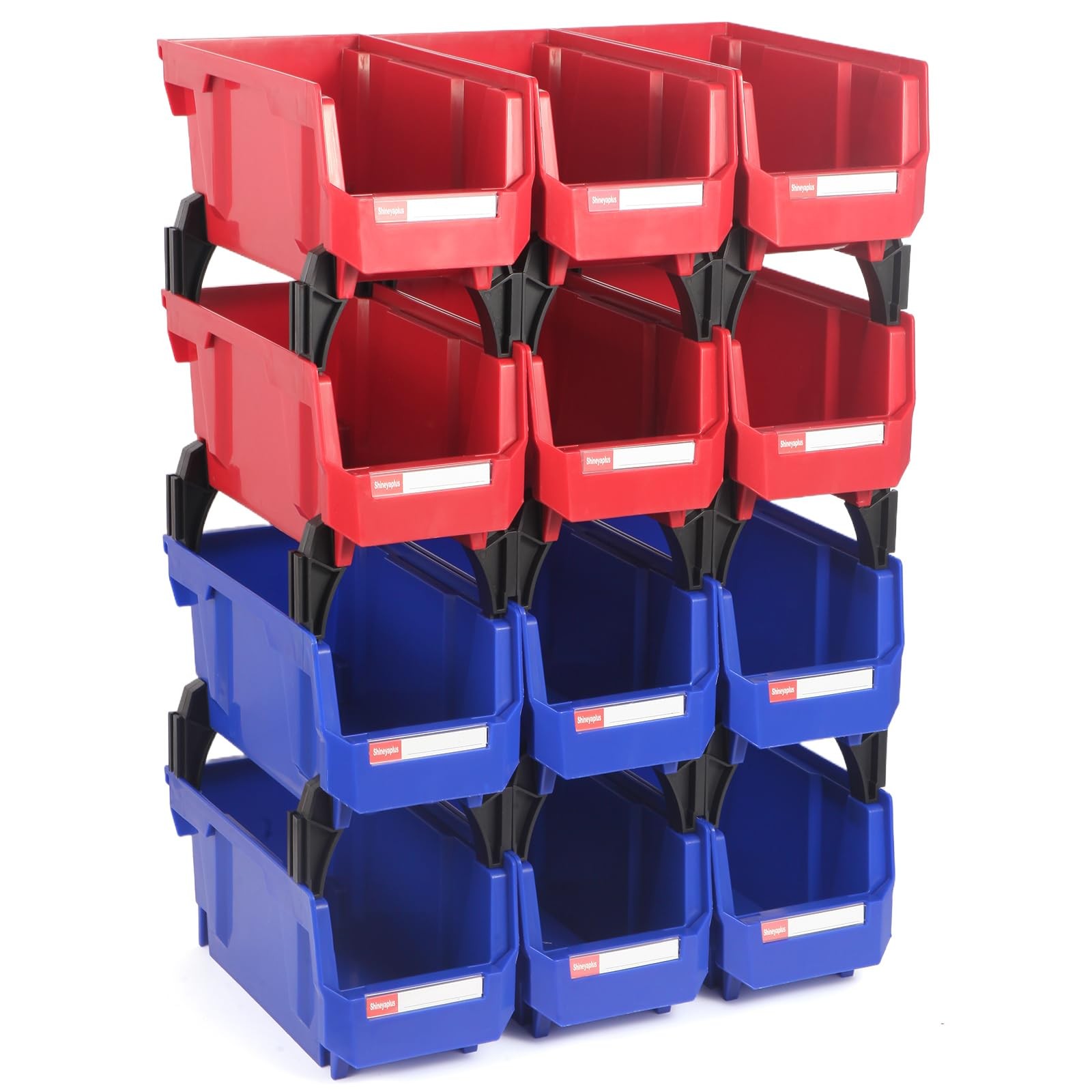 Stackable Storage Bins 12 Pack (11x5x5 Inch), Plastic Stackable Storage Organ…