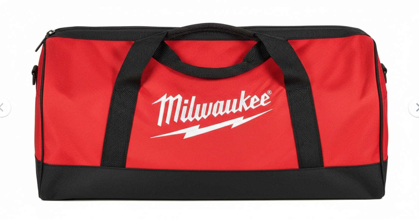 Milwaukee 22″ Heavy Duty Tool Bag Red Black Polyester Contractor Storage