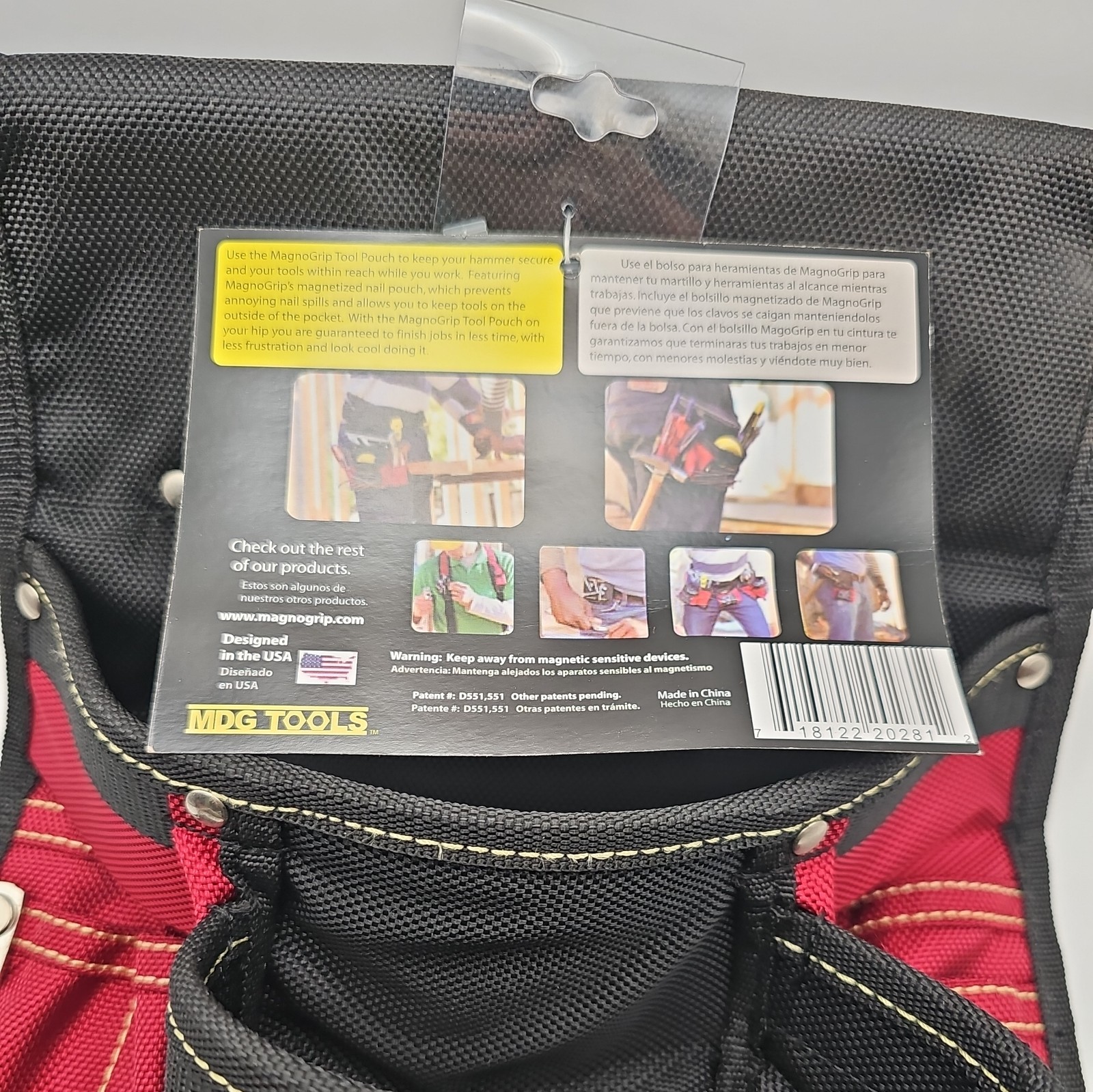 MagnoGrip Magnetic Tool Pouch Bag Construction Red 202-812 NEW