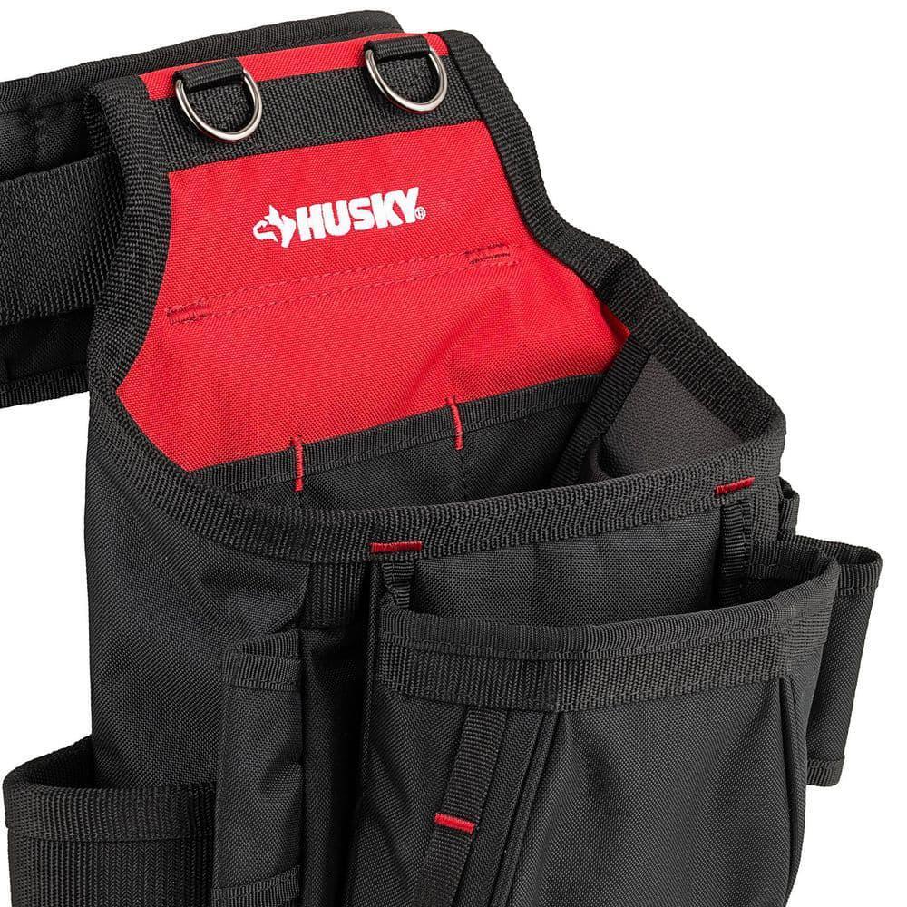 Work Tool Belt Contractors 2-Bag Suspenders 18 Pocket Tools Storage Organize