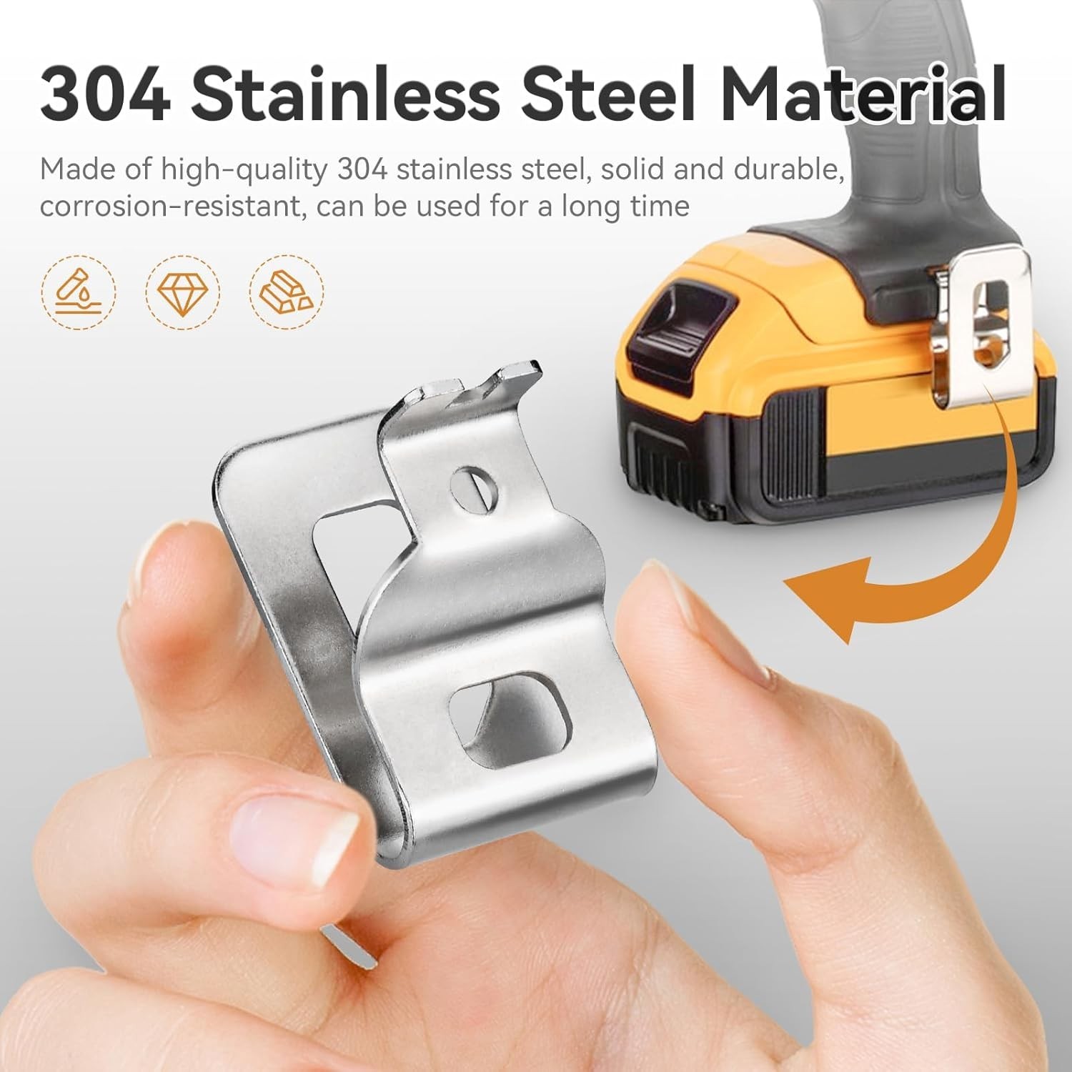 4pcs 304 Stainless Steel Belt Clips for Dewalt 20V Drill with Screws