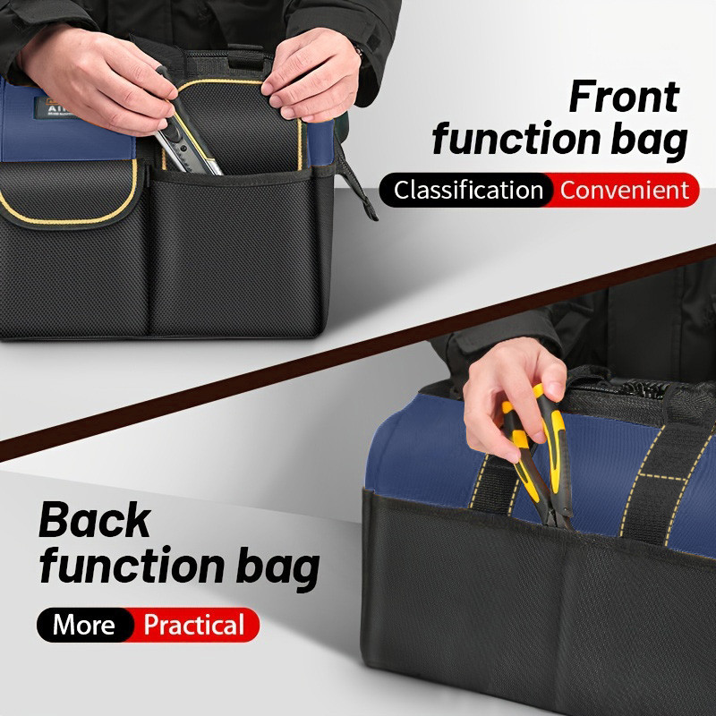 Heavy Duty 3214D Oxford Tool Bag Water-Resistant Electrician Organizer Tote
