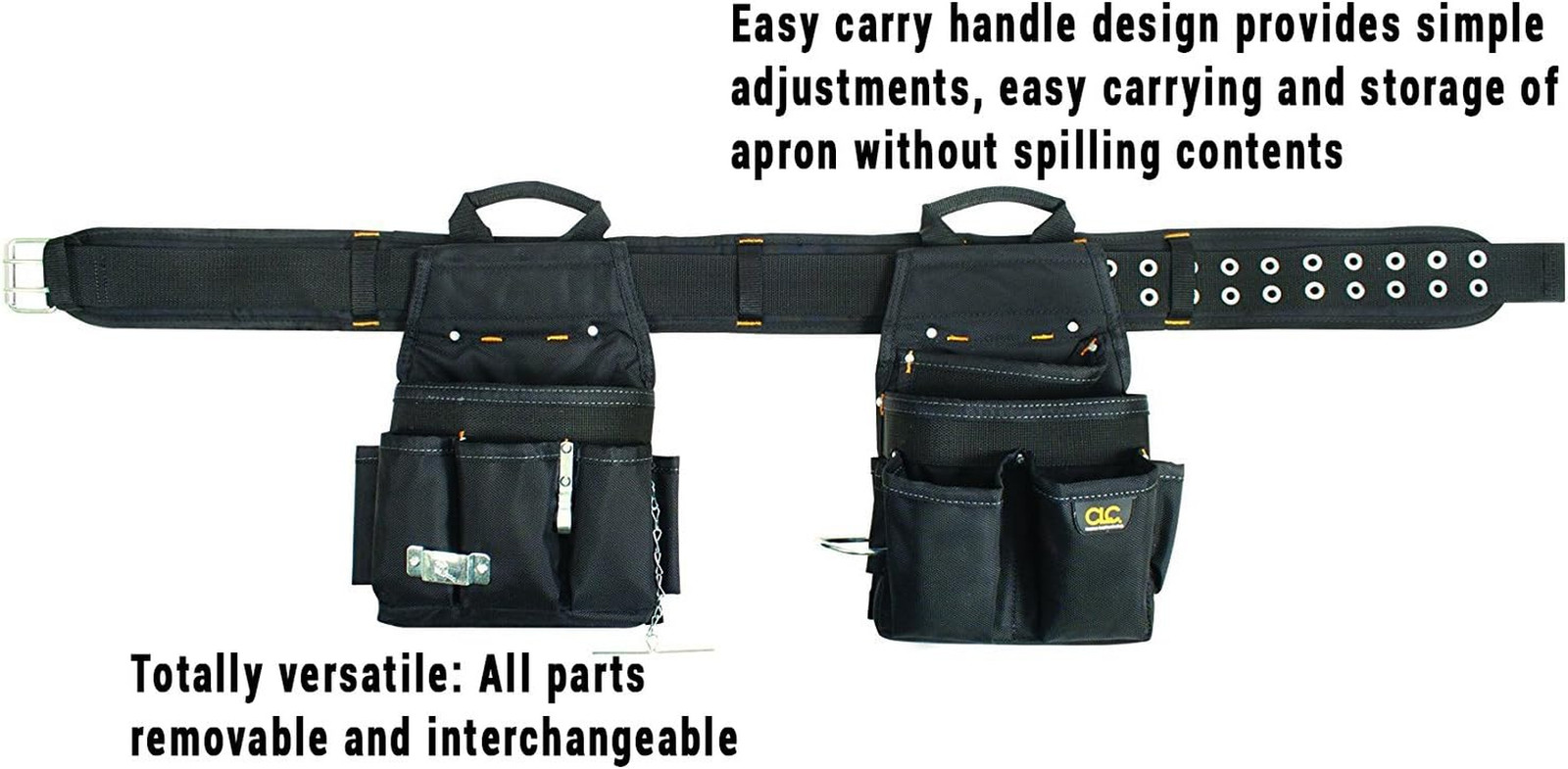 CLC 5609 3-Piece Electrical Tool Belt, 20 Pockets, Adjustable 29-46″ Black