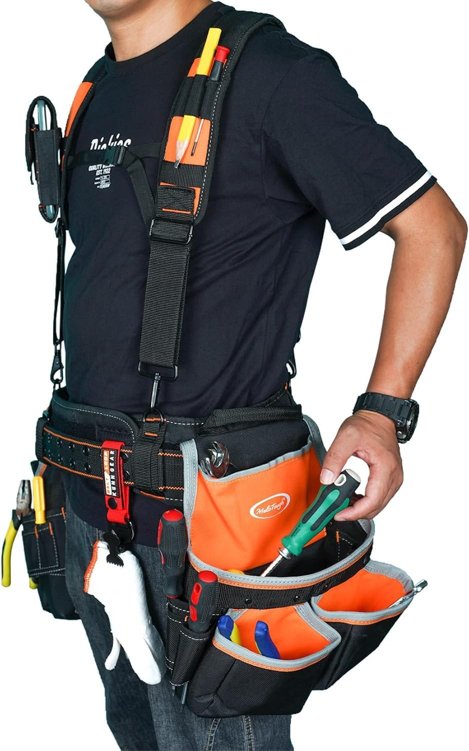 Framer Combo System Tool Belt with Suspenders Construction Tool Pouch Builder…