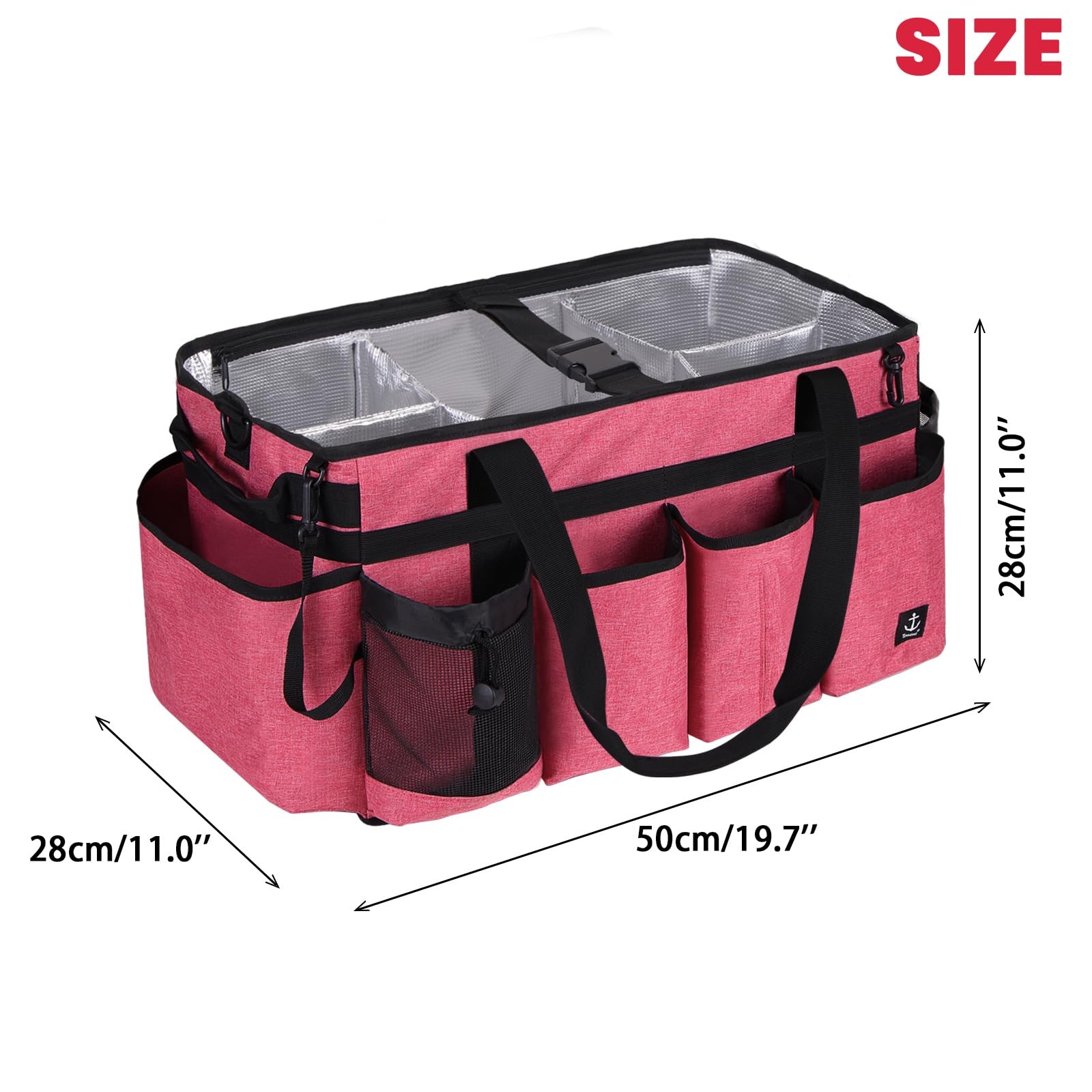 Extra large Cleaning Caddy Bag Built-in Sturdy Board, Cleaning Organizer with…