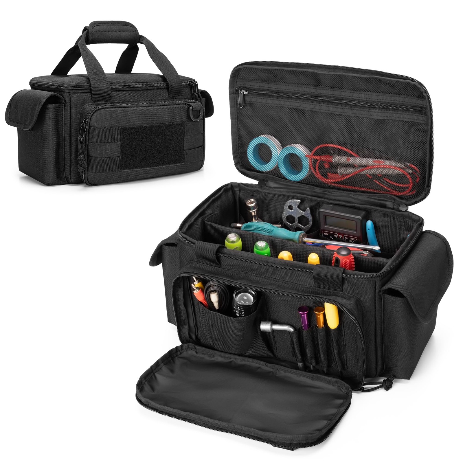Rexmica Small Tool Bag with Anti-friction and Thick Padded Small, Black
