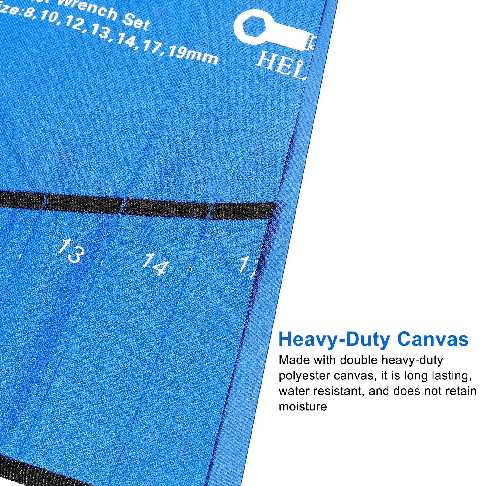 20 Pockets Metric & SAE Wrench Tool Roll Up Pouch Utility Heavy Duty Canvas T…