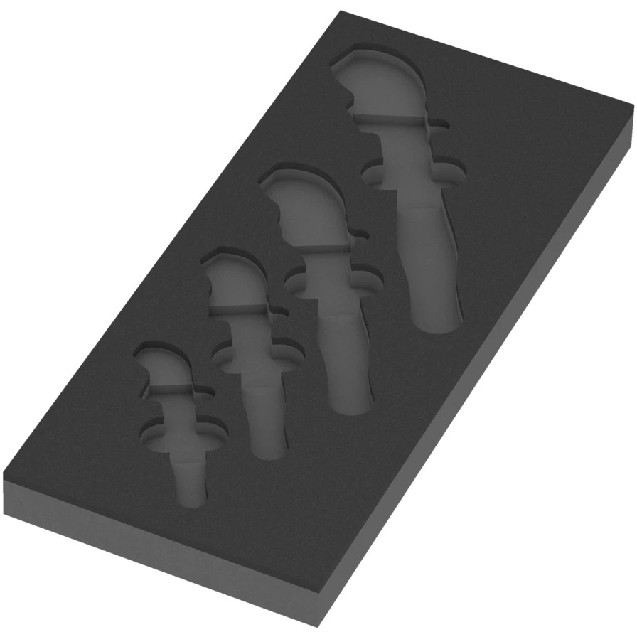 WERA 05137334001 9834 Foam insert 6004 Joker VDE set 1, empty, 172 x 30 x 392 mm