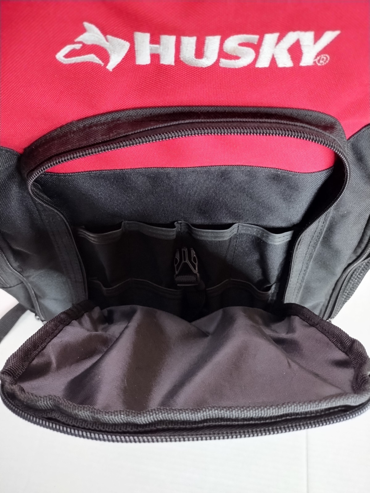 Husky 16 in. Pro Tool Backpack Heavy Duty Rubber Bottom Storage Bag