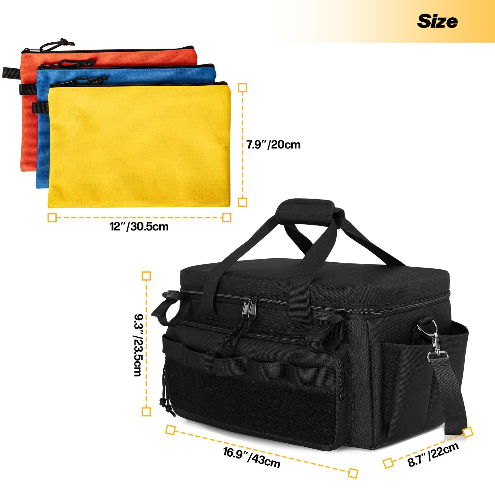 Rexmica 17-Inch Tool Bag with 3 Tool Pouches, Tool Storage Organizer Bag with…