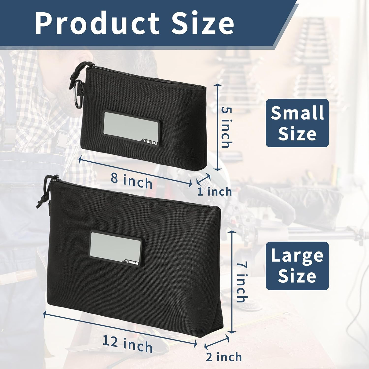 4-Pack Waterproof Tool Pouch, Small Multipurpose Zipper Storage Bag for Tools an