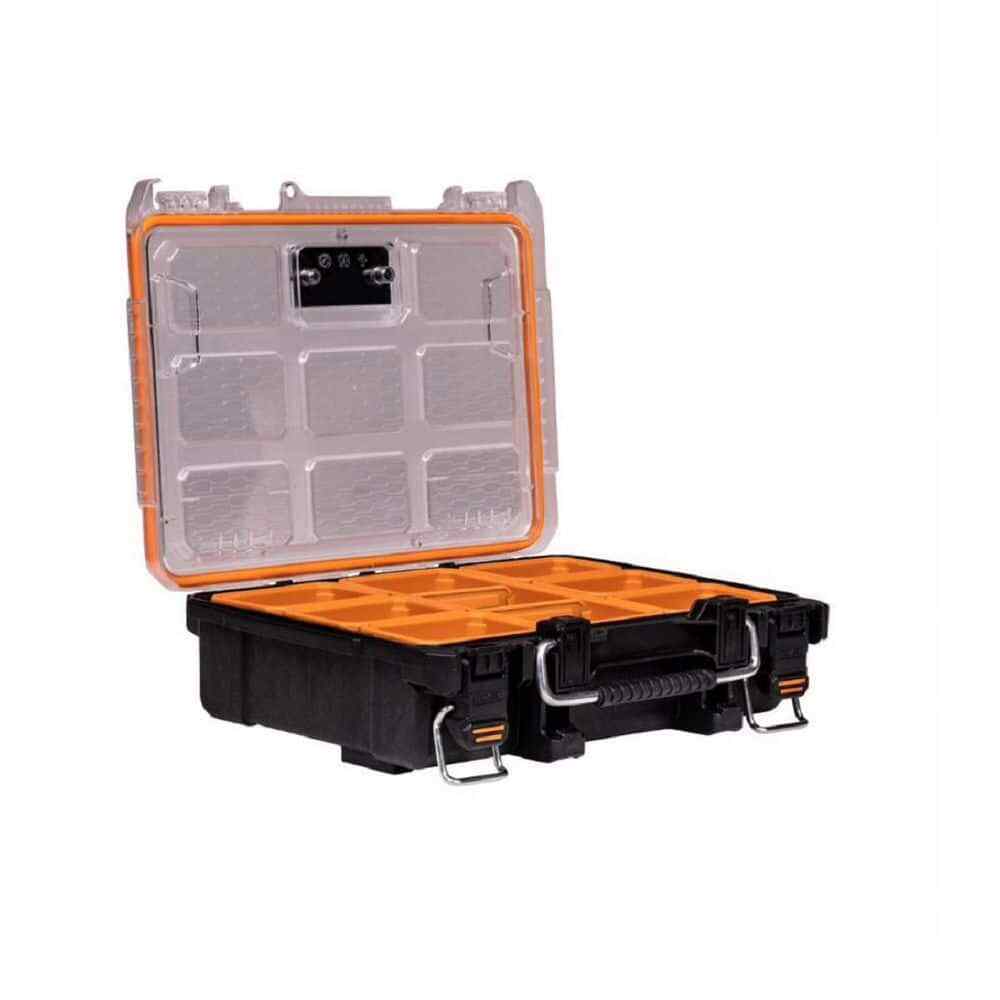 Heavy Duty Impact Resistant Multi-Section Tool and Small Parts Organizer with Tr